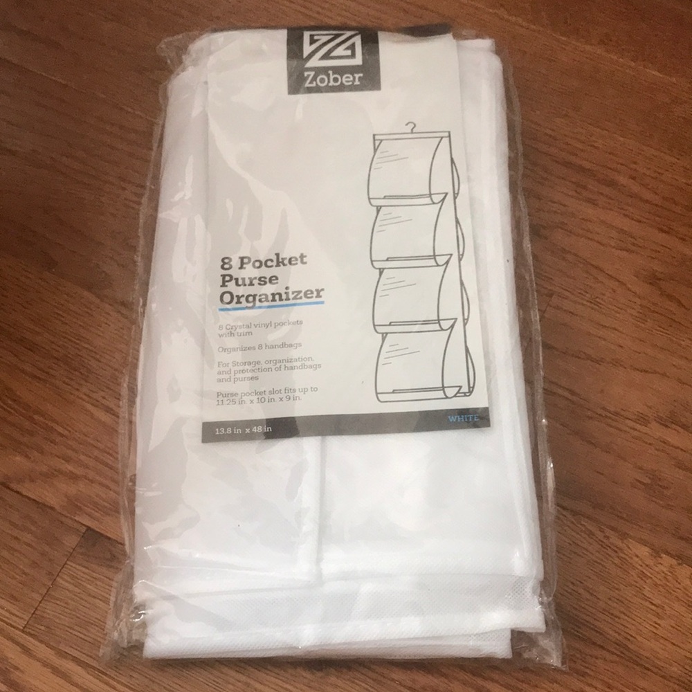 Zober White 8 Pocket Purse Organizer NEW